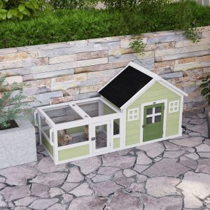 Clapier lapin 64" toit asphalte, roues