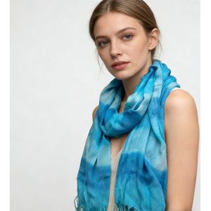 Foulard turquoise aquarelle pour femme et homme