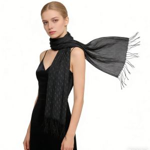 Foulard noir imprimé abstrait élégant