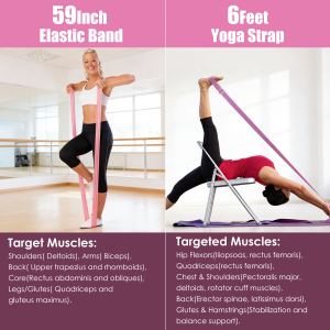 14 pièces kit anneau pilates yoga ballon bandes résistance chaussettes