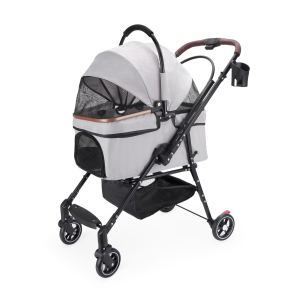 Poussette chat/petit chien 4 roues pivotantes, sac