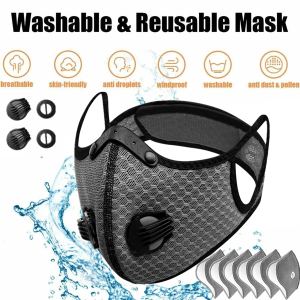 Masque réutilisable demi-visage filtre gris cyclisme sport