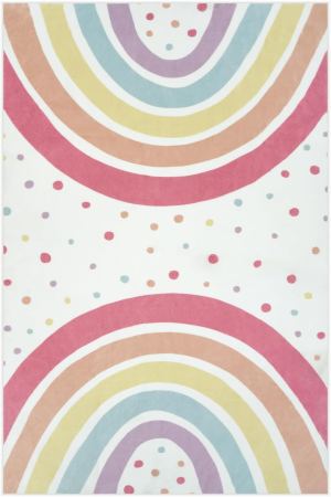 Tapis arc-en-ciel fillette 3x5 pois antiglisse