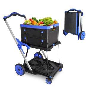 Chariot pliant magasinage roulettes