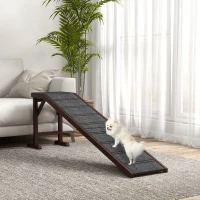 PawHut Rampe chien lit, tapis antidérapant, brun