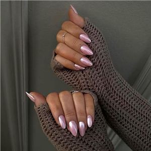 24 ongles artificiels poudre aurore long