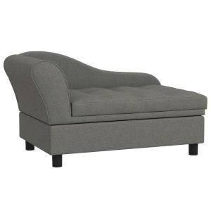 PawHut Sofa Chien Petit Rangement Gris
