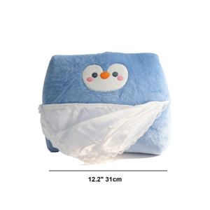 Coussin dossier pingouin bleu
