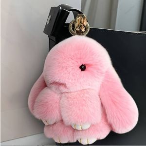 Pompon lapin doux, porte-clés peluche lapin mignon