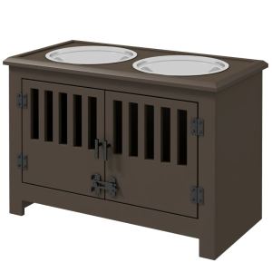 Armoire rangement nourriture chien bols PawHut espresso