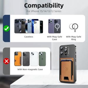 Portefeuille homme 2-en-1 RFID, cuir minimal Magsafe