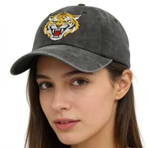 2pcs Tiger Hat For Men Women, Tiger Gifts For Tiger Lovers, Classic Cotton Wild Animals Embroidered Baseball Cap