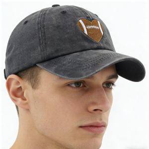 2pc Casquette Football Cœur Homme Femme Cadeau