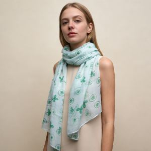 Foulard léger imprimé blanc - Mince et croustillant