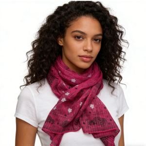 2 foulards carrés rose vif imprimé sursize