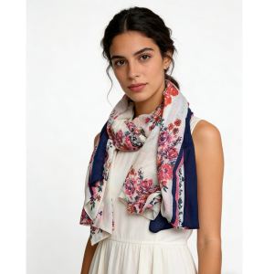 2 Foulards Légers Floraux Élégants Longs