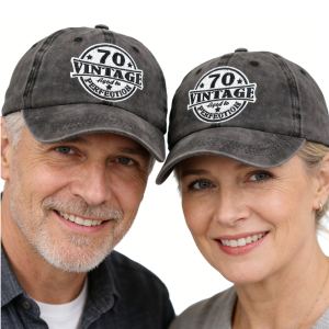 2x Casquette baseball 70 ans parfait homme/femme délavée