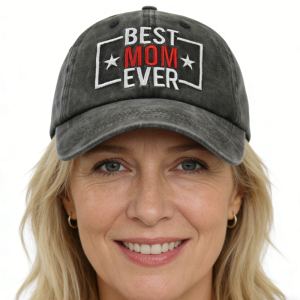 Best Mom Ever Hat For Women, Adjustable Embroidered Wash Cotton Baseball Cap