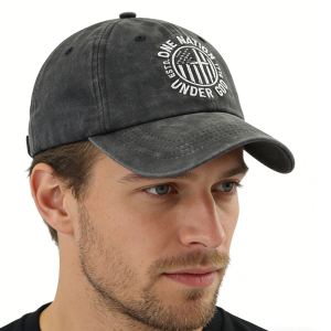 2pc Casquette Une Nation Sous Dieu Homme Femme Brodée