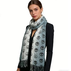 Foulard Viscose Gris - Motif Subtil 63x22po