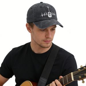 2pc Casquette Guitare Accessoires Cadeau Homme Femme Brodée