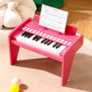 Piano Numérique Mini 25 Touches Rose 6 Sons 15 Démos