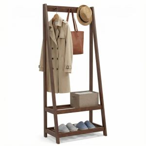 Porte-manteau bois caoutchouc, A-frame stable, 3 crochets