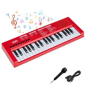 Clavier électronique enfant 37 touches rouge micro
