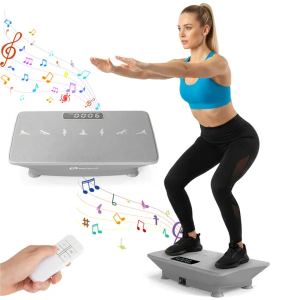 Plateforme vibrante grise, 10 vitesses, télécommande, capacité 440 lb