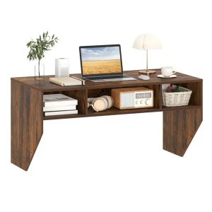 Bureau flottant bois rustique 3 cubes, workstation bureau