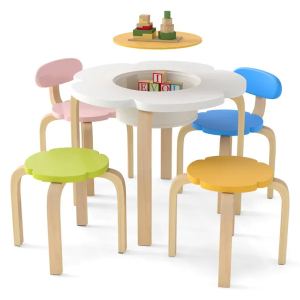 Table chaise enfant bois fleur sécuritaire jeu étude