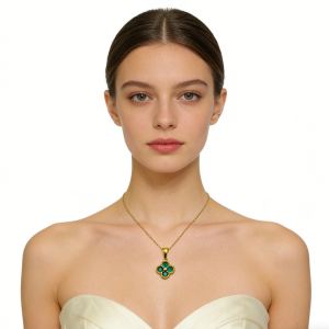 Collier trèfle à 4 feuilles or 24K femme