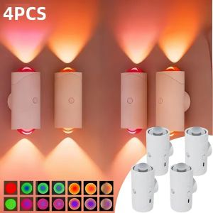 4 veilleuses LED murales rechargeables multicolore dimmable magnétique