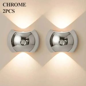 2Pcs lampe murale LED capteur mouvement USB rechargeable