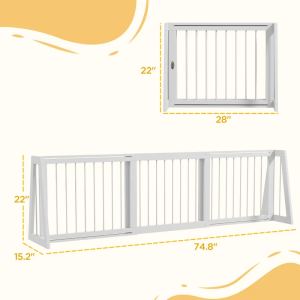 Barrière chien bois pieds support intérieur blanc