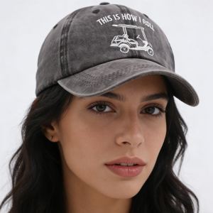 2pc casquette golf humouristique coton denim ajustable