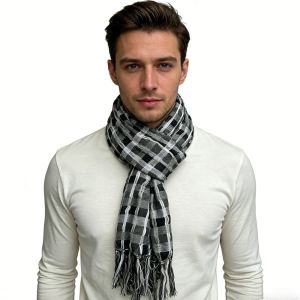 2pcs Foulard carré imprimé léopard gris, look luxe