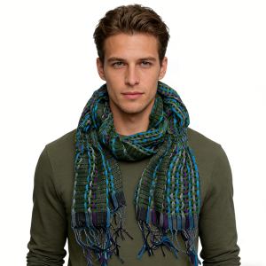 2 foulards olive teint filé, chic militaire, polyvalent
