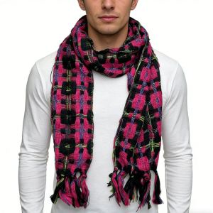 2pcs Foulard scintillant avec fils métalliques, look luxe