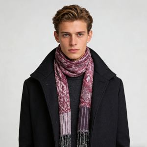 2pcs Foulard Jacquard soirée texture riche, look luxe