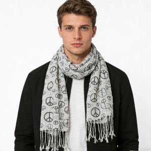 2pc Foulard géométrique noir blanc femme/homme