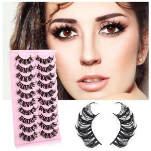 Faux cils 10 paires, extension grappe vison fluide