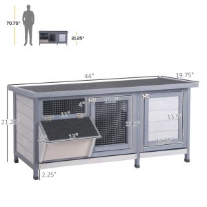 Clapier en bois avec toit étanche pour lapins et volailles