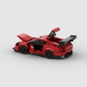 Auto sport rouge 374PCS briques construction course voiture