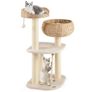 Arbre chat jacinthe 41po 3 griffoirs sisal blanc