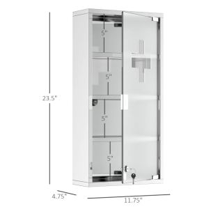 Armoire médicale acier inoxydable 4 étages serrure 2 clés