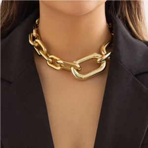 Collier chaîne épaisse femme vintage métal lourd