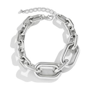 Collier chaîne épaisse argent vintage métal lourd