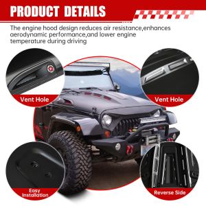 Capot Avenger Wrangler JK 2007-2018 noir