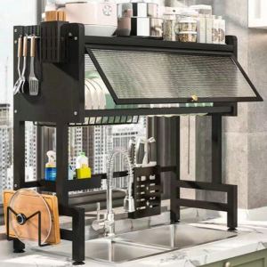 Égouttoir vaisselle 2 étages comptoir rangement cuisine